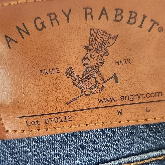 Angry Rabbit Distressed Flare Jeans – Size 29/9, Stretch Denim, High Rise Boho - Picture 6 of 8